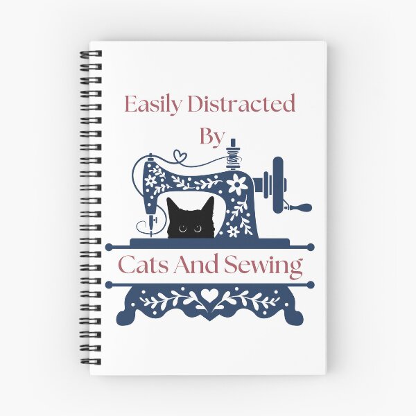 Item preview, Easily Distracted By Cats And Sewing - A Cat Sewing designed and sold by Wiss2Arts.