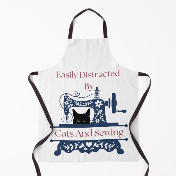 Item preview, Easily Distracted By Cats And Sewing - A Cat Sewing designed and sold by Wiss2Arts.