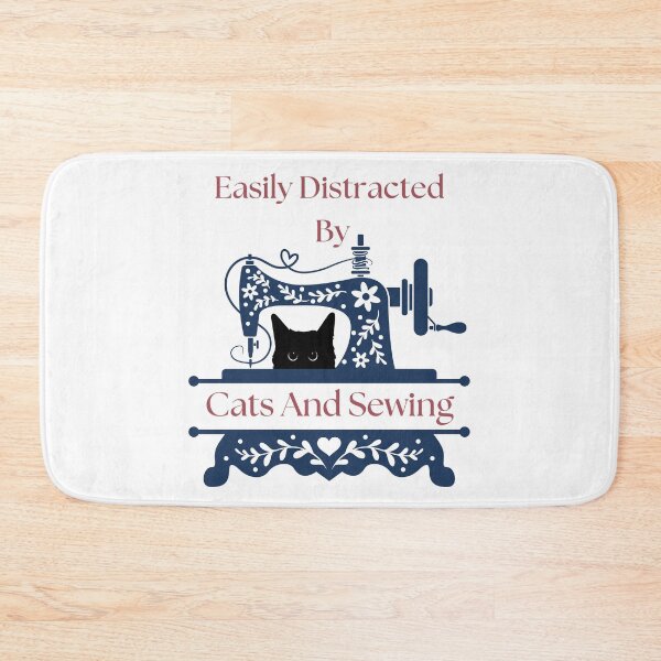 Item preview, Easily Distracted By Cats And Sewing - A Cat Sewing designed and sold by Wiss2Arts.