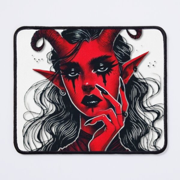 Item preview, Red Hot devil girl with edgy makeup designed and sold by SublimeFairy.