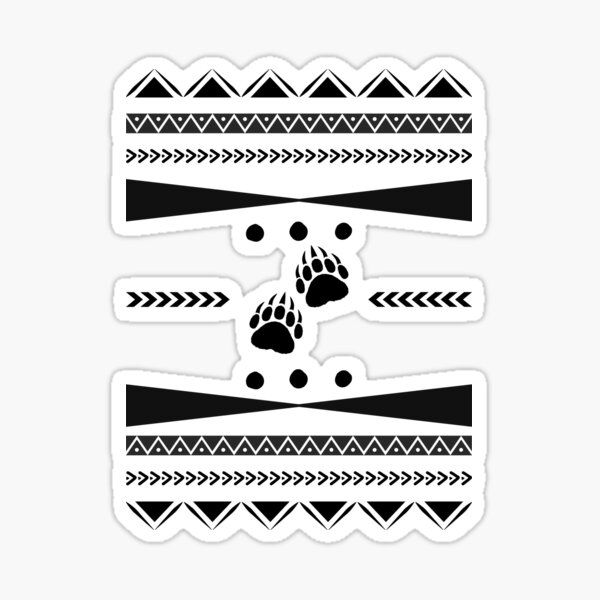 Sacred bear pattern design Sticker