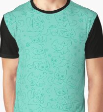 Small white cat walking in nature Graphic T-Shirt