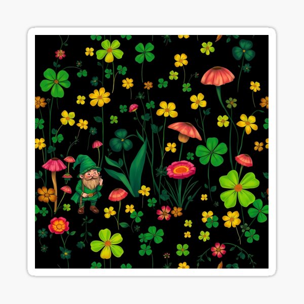 Item preview, Leprechaun with Oversized Flowers designed and sold by FestivityFinds.