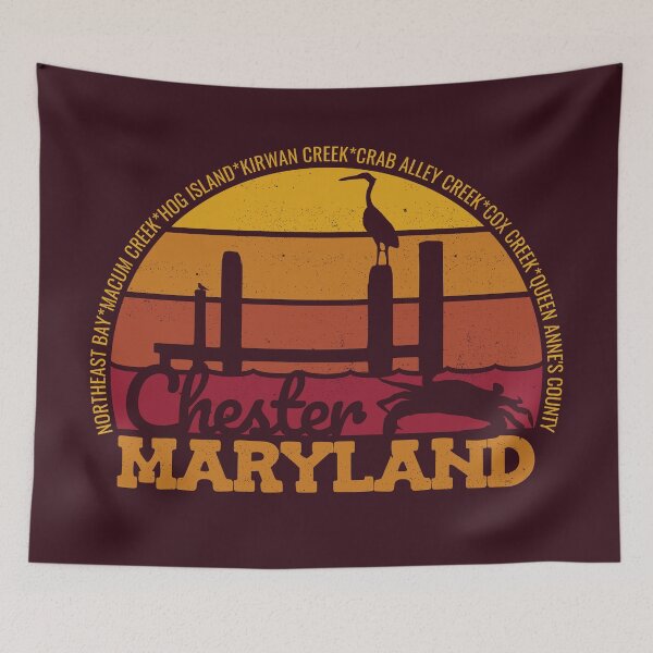 Item preview, Chester Maryland Sunset Retro Local Pride Logo designed and sold by CRHPOD20.