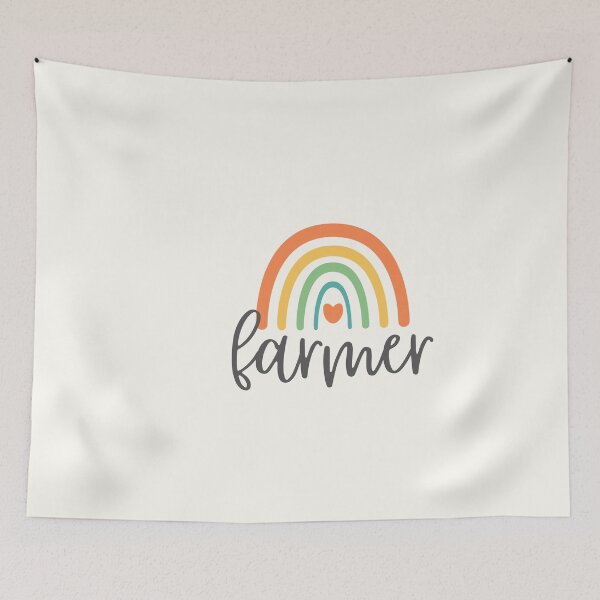 Item preview, Farmer - Colorful Rainbow - Heart - Career designed and sold by patternjp.
