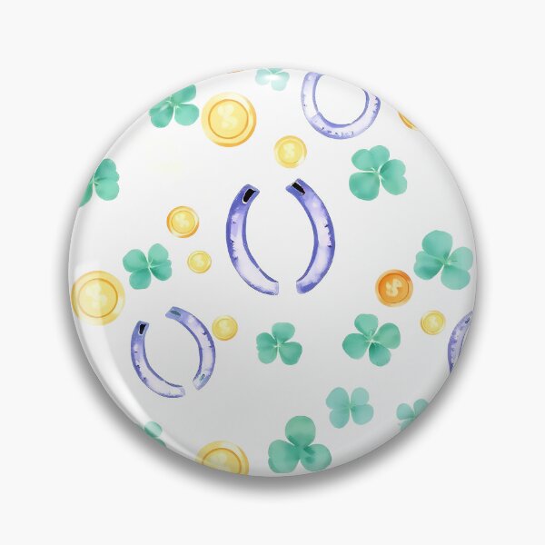 Item preview, Lucky Horseshoes, Shamrocks, and Gold Coins in Watercolor Seamless Pattern designed and sold by FestivityFinds.