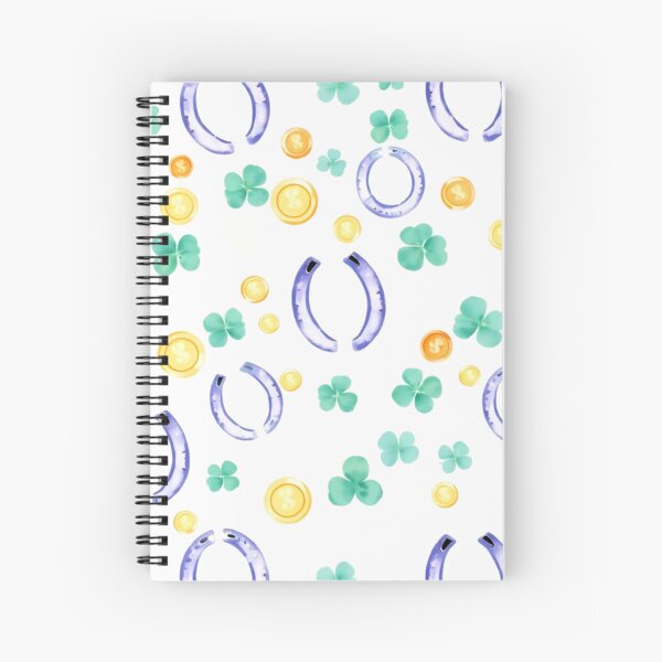 Item preview, Lucky Horseshoes, Shamrocks, and Gold Coins in Watercolor Seamless Pattern designed and sold by FestivityFinds.