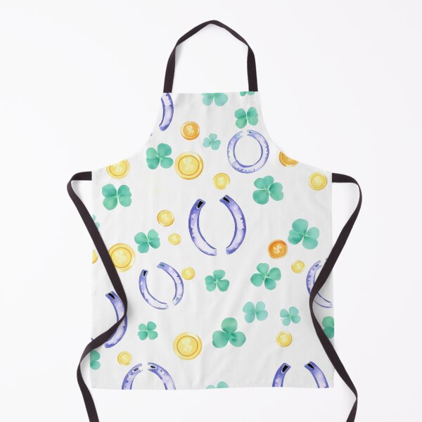 Item preview, Lucky Horseshoes, Shamrocks, and Gold Coins in Watercolor Seamless Pattern designed and sold by FestivityFinds.