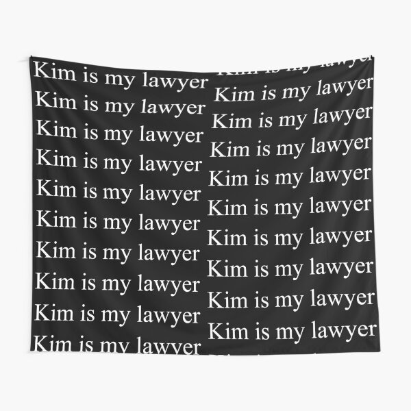 Aperçu de l'œuvre Kim est mon avocat texte blanc simple créée et vendue par EmeraldeaDesign.