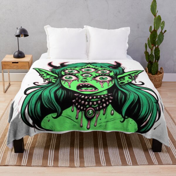 Item preview, Trippy Creepy Crying Green Demon Girl designed and sold by SublimeFairy.