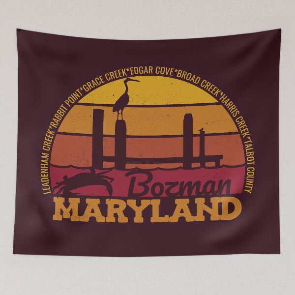 Item preview, Bozman Maryland Sunset Retro Local Pride Logo designed and sold by CRHPOD20.