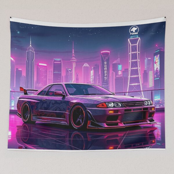 Item preview, Tuned Nissan Silvia in the exhibition room, Cyberpunk art designed and sold by Salimgor Hangaround Music.
