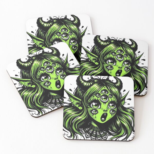 Item preview, Green Demon Multi Eyed Creature designed and sold by SublimeFairy.