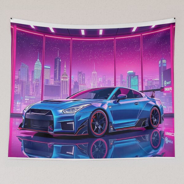 Item preview, Modern tuned Nissan in the showroom with city in the background designed and sold by Salimgor Hangaround Music.