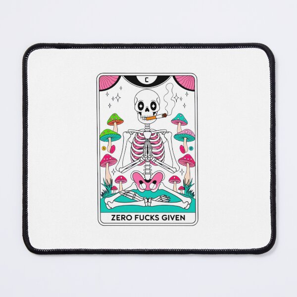 Item preview, Zero fucks given, skeleton, mushrooms, funnyfits70, Humor, Funny, retro, vintage, funny quotes, animal humor, designed and sold by FunnyFits70.