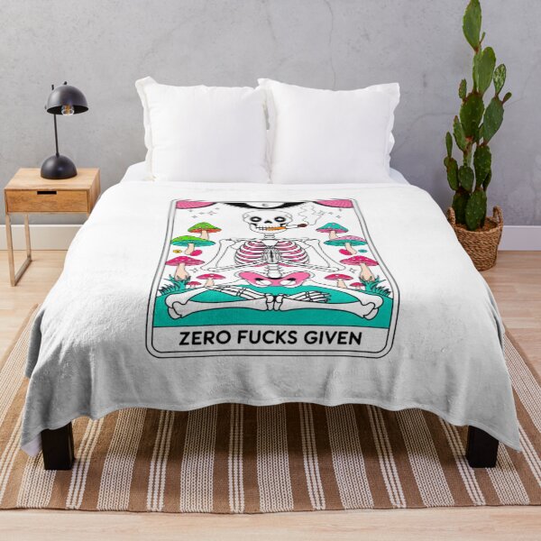 Item preview, Zero fucks given, skeleton, mushrooms, funnyfits70, Humor, Funny, retro, vintage, funny quotes, animal humor, designed and sold by FunnyFits70.