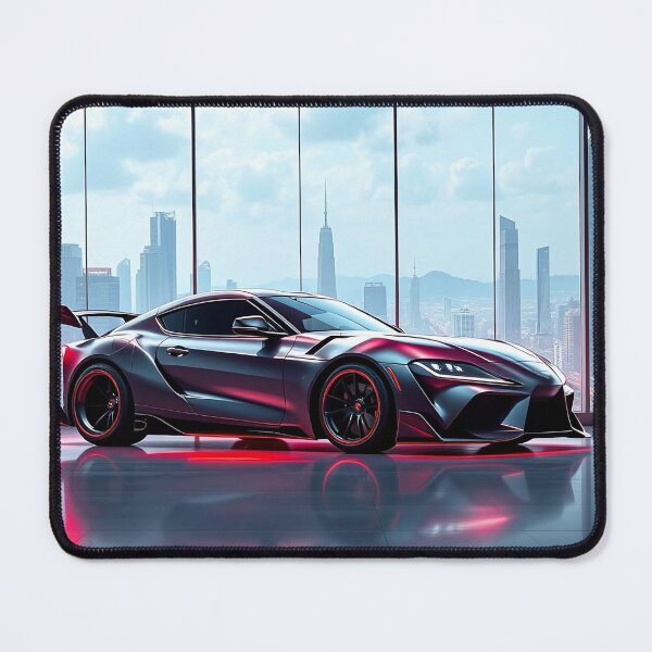 Artikelvorschau, Moderner Getunter Toyota Supra im Ausstellungsraum mit stadt silhouette entworfen und verkauft von Salimgor Hangaround Music.