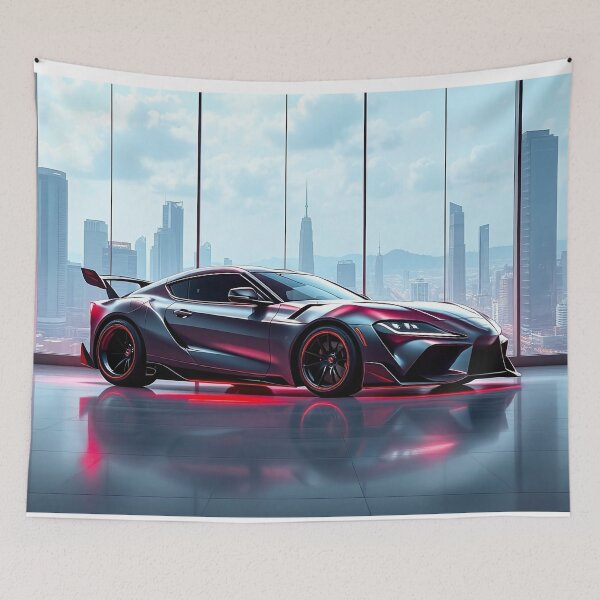 Item preview, Modern tuned Toyota Supra in the showroom with city silhouette designed and sold by Salimgor Hangaround Music.