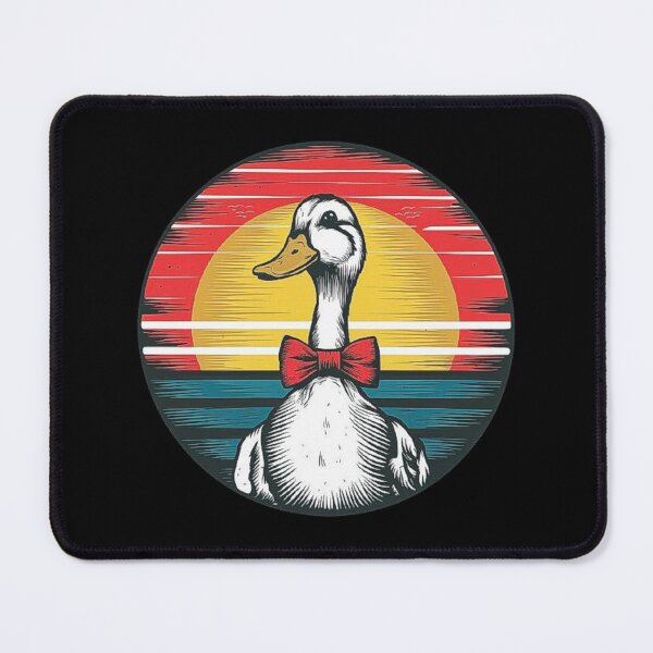 Item preview, Vintage Duck Illustration with Red Bow Tie and Sunset Background designed and sold by love3617.