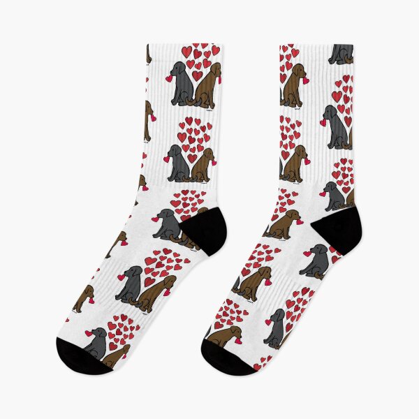 Item preview, Black Lab and Chocolate Lab with Hearts designed and sold by HappyLabradors.