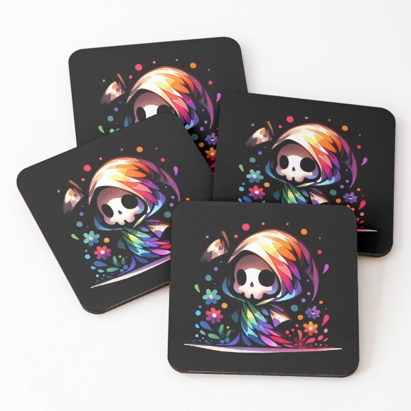 Item preview, Kawaii Watercolor Rainbow Grim Reaper designed and sold by 2ndSketch.