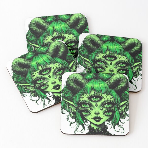 Item preview, Elegant Green Demon with multiple eyes designed and sold by SublimeFairy.