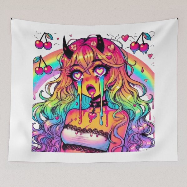 Item preview, Crying Rainbow Cute Cherry Demon Babe designed and sold by SublimeFairy.