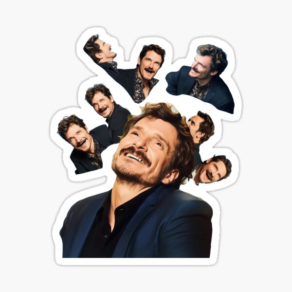 Item preview, Pedro Pascal lauhg sticker designed and sold by AIEngine.