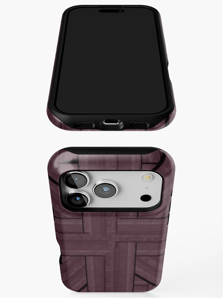 Thumbnail 3 of 4, iPhone Case, Thread Pattern Maroon designed and sold by Senthamizh.