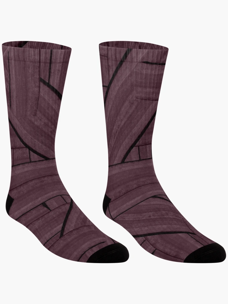 Thumbnail 3 of 5, Socks, Thread Pattern Maroon  designed and sold by Senthamizh.