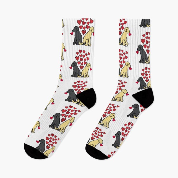 Item preview, Black Lab and Yellow Lab with Hearts designed and sold by HappyLabradors.