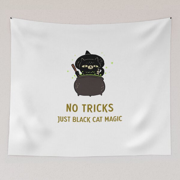 Item preview, No tricks, just black cat magic  designed and sold by nomadwanderer.