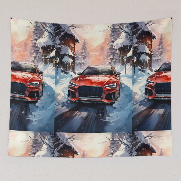 Item preview, Red Fury In Alps Sports Wagon Winter Escape designed and sold by RevUpDesign.