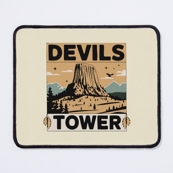 Item preview, Devils Tower: Iconic Wyoming Landmark Vintage Travel Art designed and sold by skiprender.