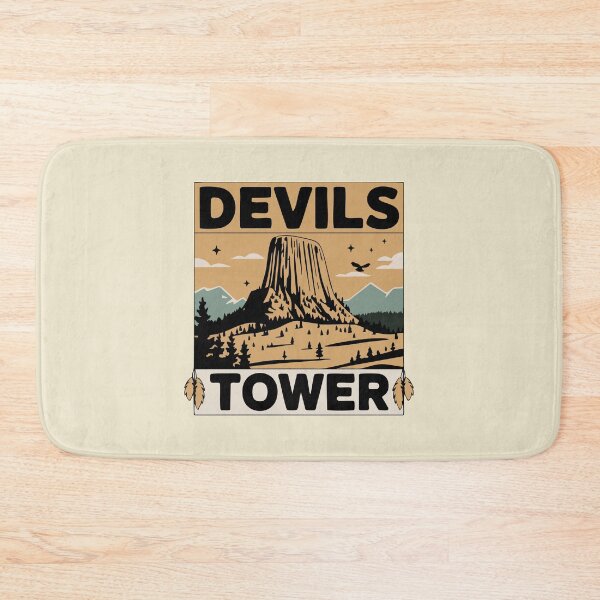 Item preview, Devils Tower: Iconic Wyoming Landmark Vintage Travel Art designed and sold by skiprender.