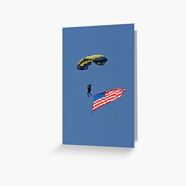 Parachuting with the Flag Greeting Card