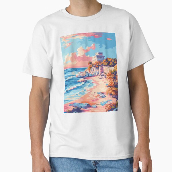 Item preview, Tulum Mayan Ruins Ocean Paradise Art designed and sold by Nangka Travel Art.