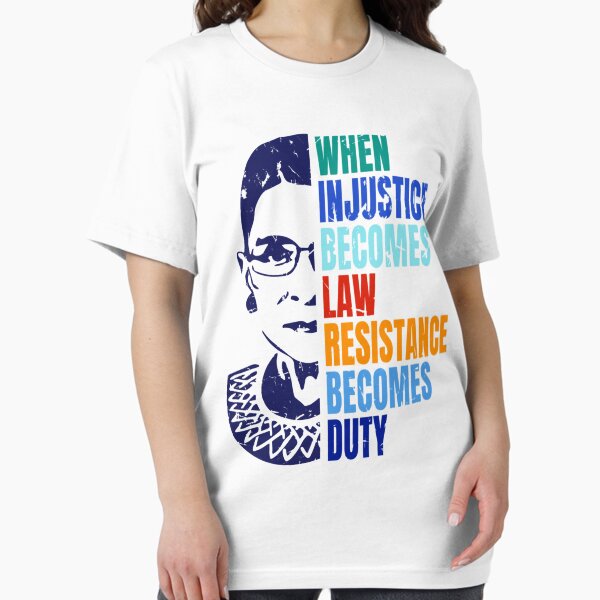 Vista previa del artículo con la obra «Cuando la injusticia se convierte en ley La resistencia se convierte en deber Sudadera Protesta política Feminista, Ruth Bader Ginsburg», diseñado y vendido por Isabelle-Love.