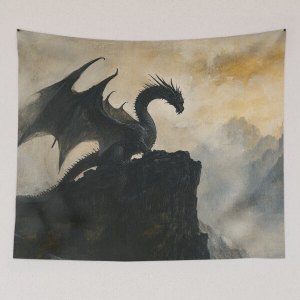 Item preview, Black Dragon Mountains In The Fog designed and sold by GrinGalore.