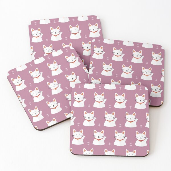Item preview, Japanese happy cats on purple designed and sold by reneesillus.