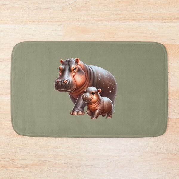 Item preview, Moodeng pygmy hippo and mom designed and sold by Ningodino.