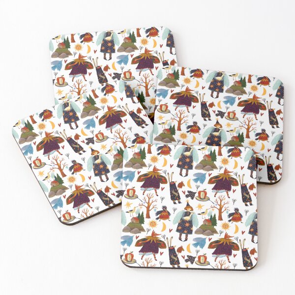 Item preview, Pattern with fox, hare, crow, birds and magic. designed and sold by zatmeniee.