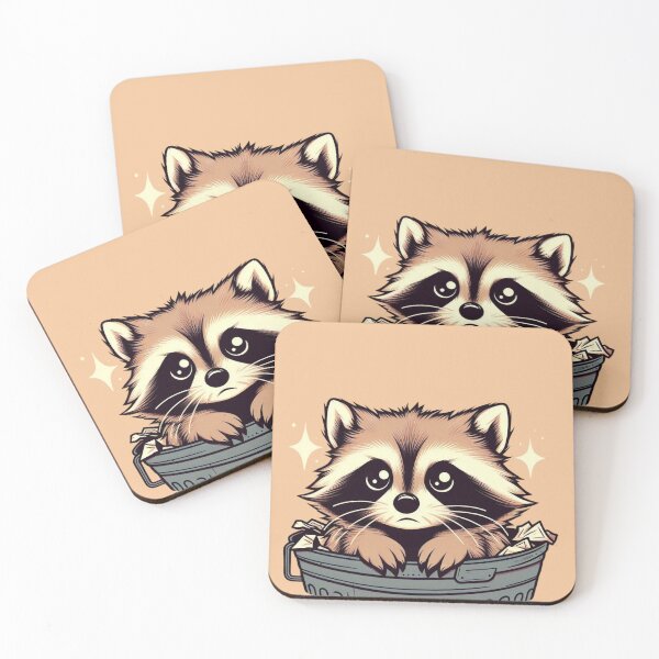 Item preview, Adorable Raccoon in Trash Can Funny Wildlife Cartoon designed and sold by gkhanco.