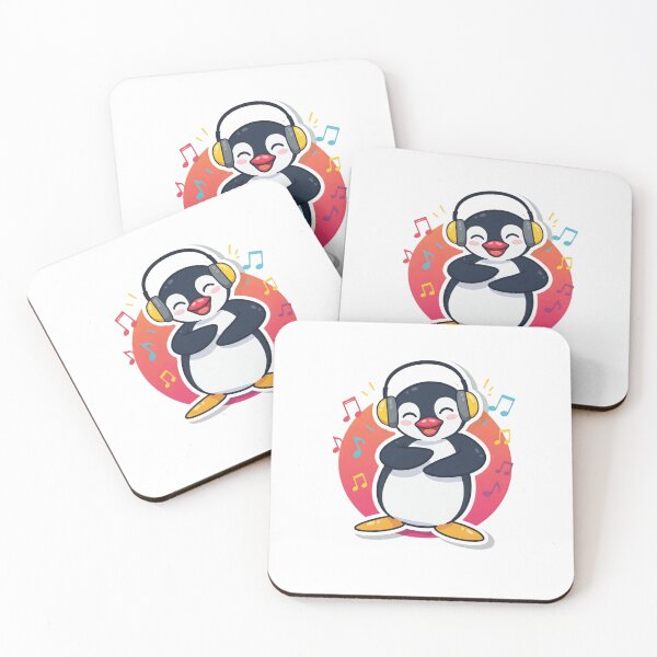 Item preview, Penguin listening to music Sticker designed and sold by Cool Trends.