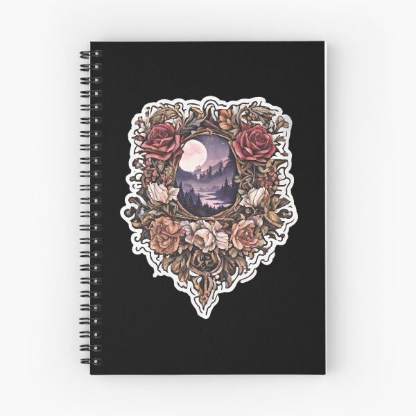 Artikelvorschau, Fantasy Floral Mirror Portal – Buchästhetische Aufkleber & Kunst entworfen und verkauft von MuseAI.