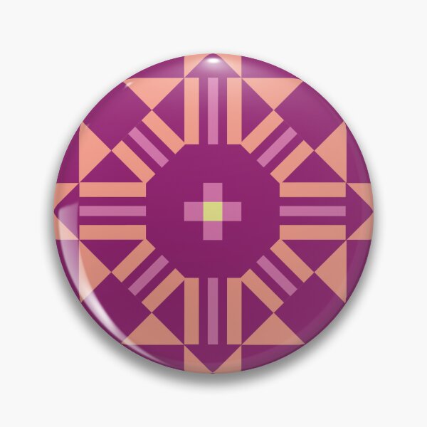 Artikelvorschau, Cheater-Steppdecke mit geometrischem Blumenmuster in Rosa und Orange entworfen und verkauft von scome.