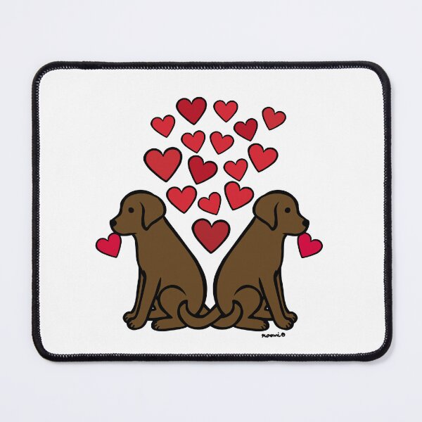 Item preview, Two Chocolate Labs with Hearts designed and sold by HappyLabradors.