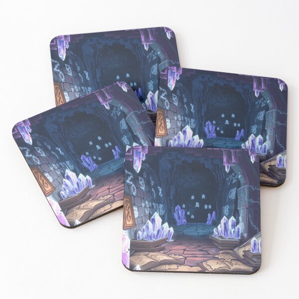 Item preview, Ancient Wizard Cavern with Glowing Crystals and Runes designed and sold by Serene-Chamber.