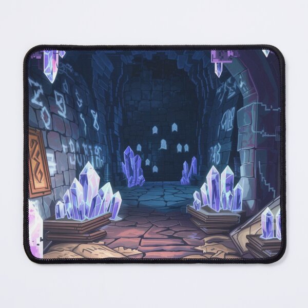 Item preview, Ancient Wizard Cavern with Glowing Crystals and Runes designed and sold by Serene-Chamber.