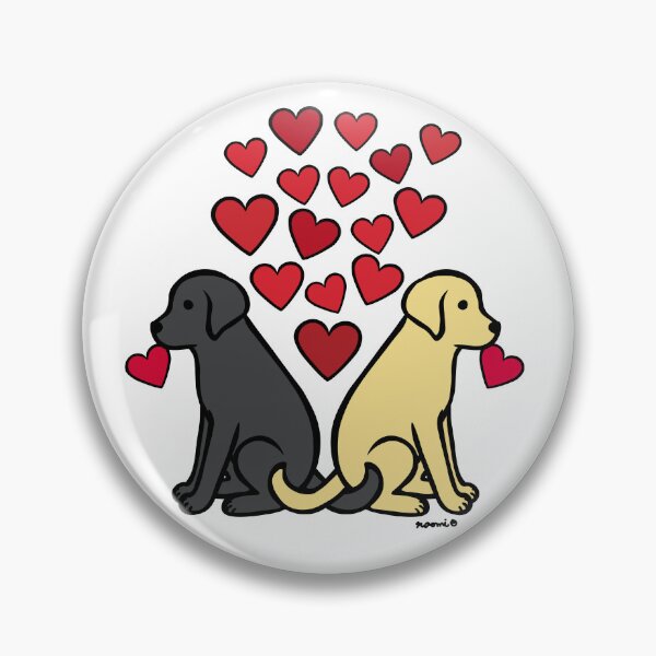 Item preview, Black Lab and Yellow Lab with Hearts designed and sold by HappyLabradors.